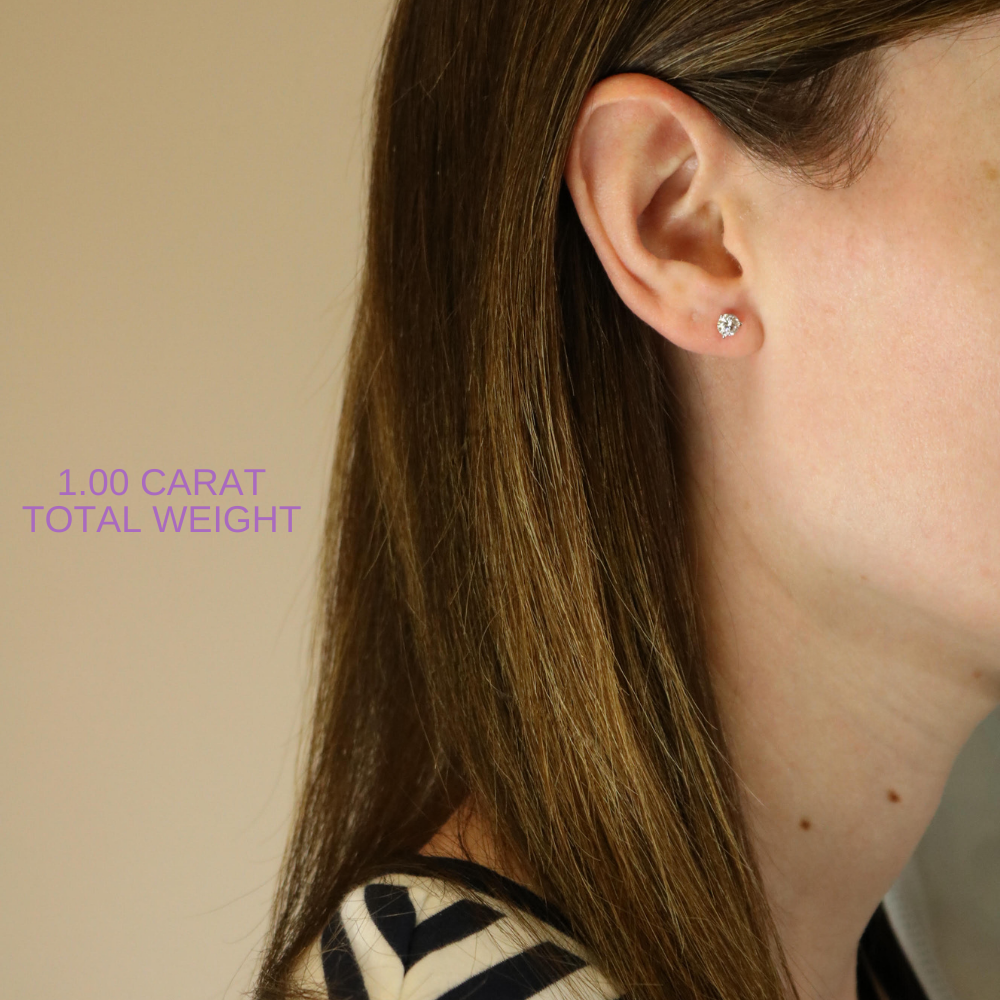 Exquisite 18k White Gold Diamond Stud Earrings with Exclusive Quality