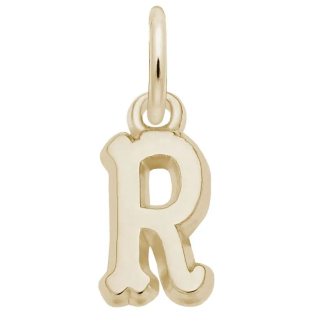 14Y Small Serif Initial Letter R Jewelry Charm
