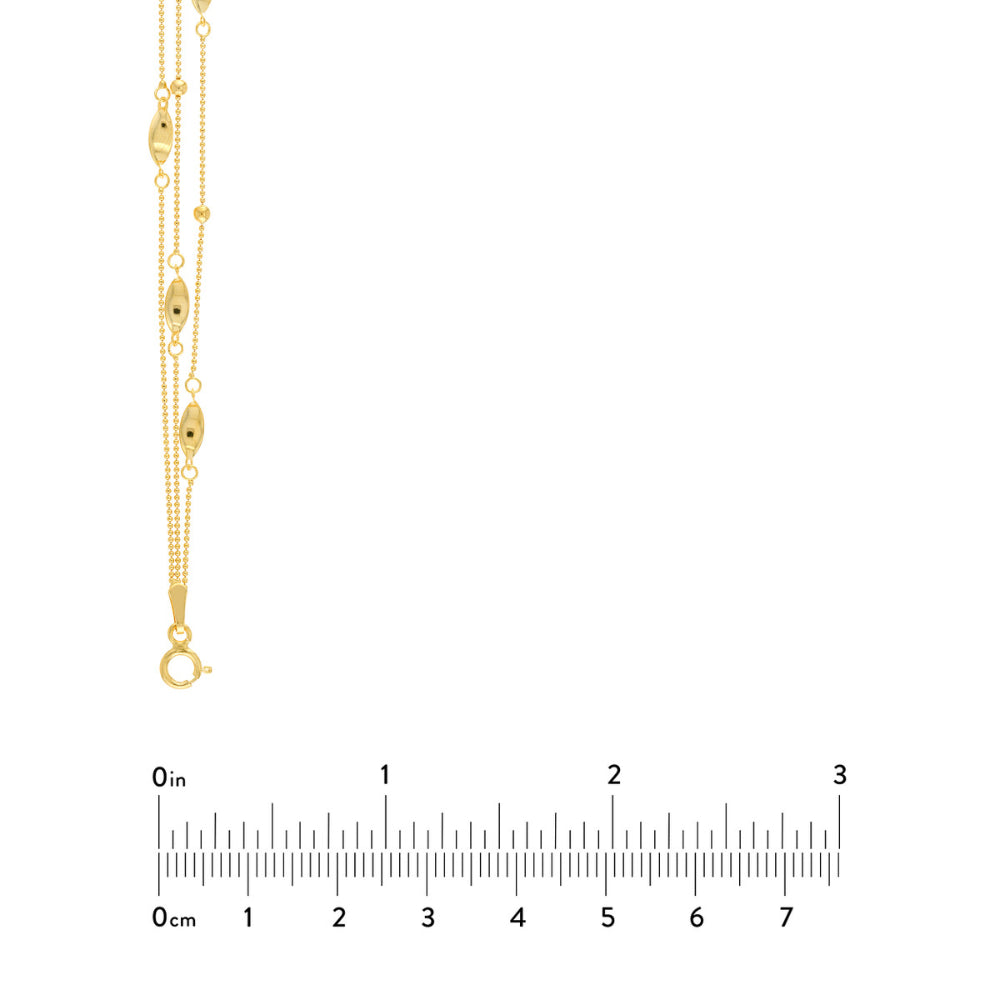 Exquisite 14k Gold Three - Layered Chain Necklace with a Length of 17 Inches