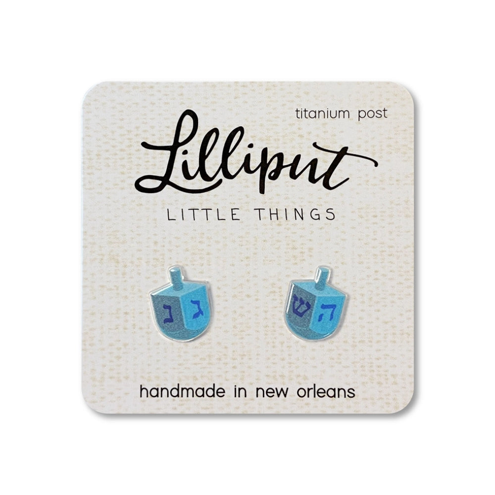 Lilliput Little Things All - Day Comfort Hypoallergenic Dreidel Earrings