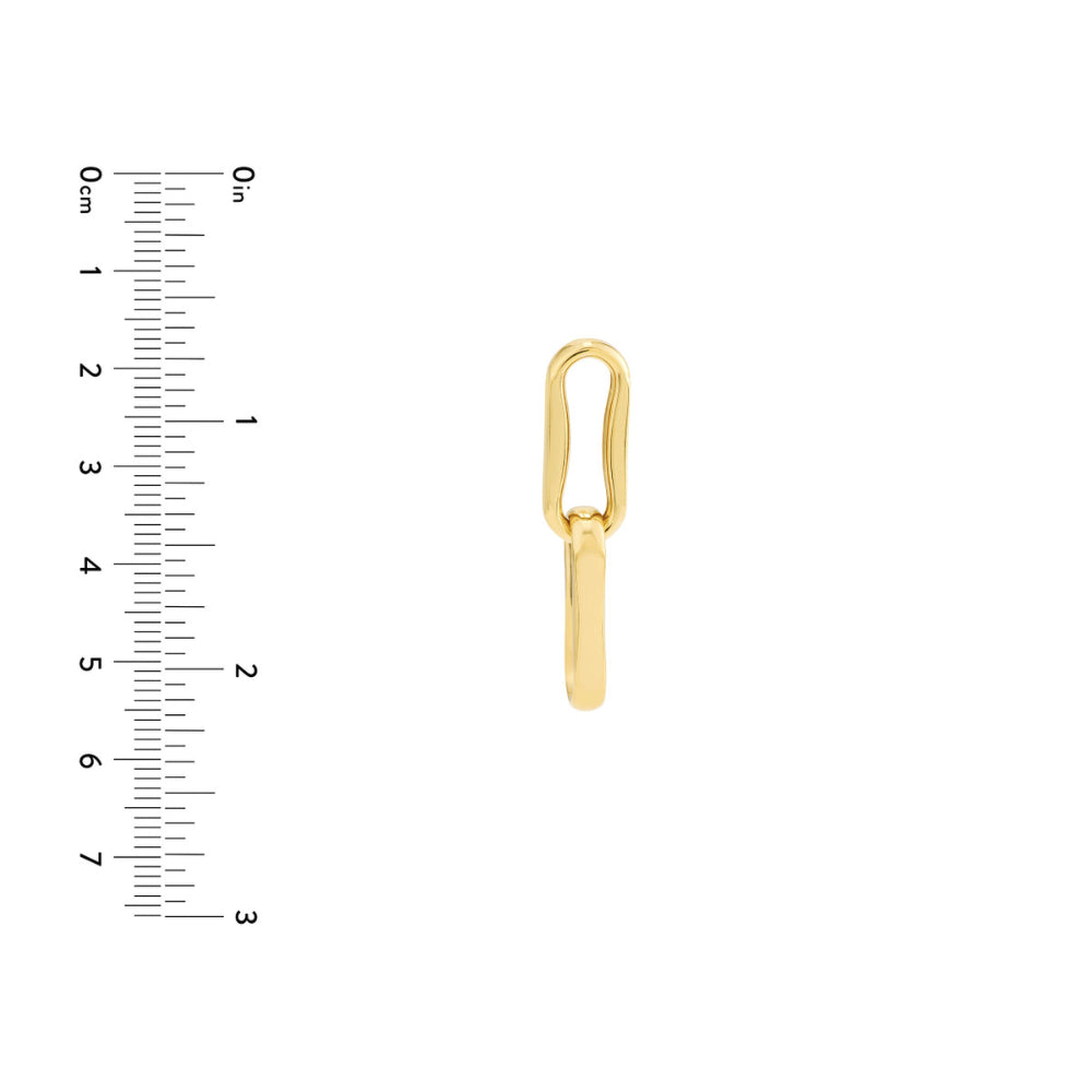 Gorgeous 14k Yellow Gold Pinched Oval Link Dangle Earrings
