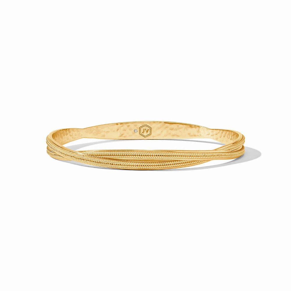 Julie Vos 24k Gold Plated Cheval Twist Bangle with 8-Inch Inner Circumference
