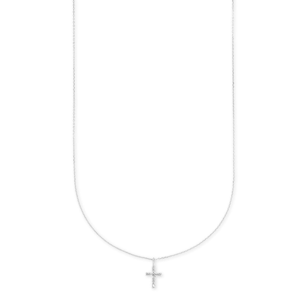Kendra Scott 14k Gold Cross Pendant Necklace Adorned with White Diamonds - A Timeless Jewelry Piece