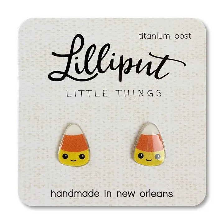Adorable Lilliput Little Things Candy Corn-Shaped Earrings for Fashionable Accessories