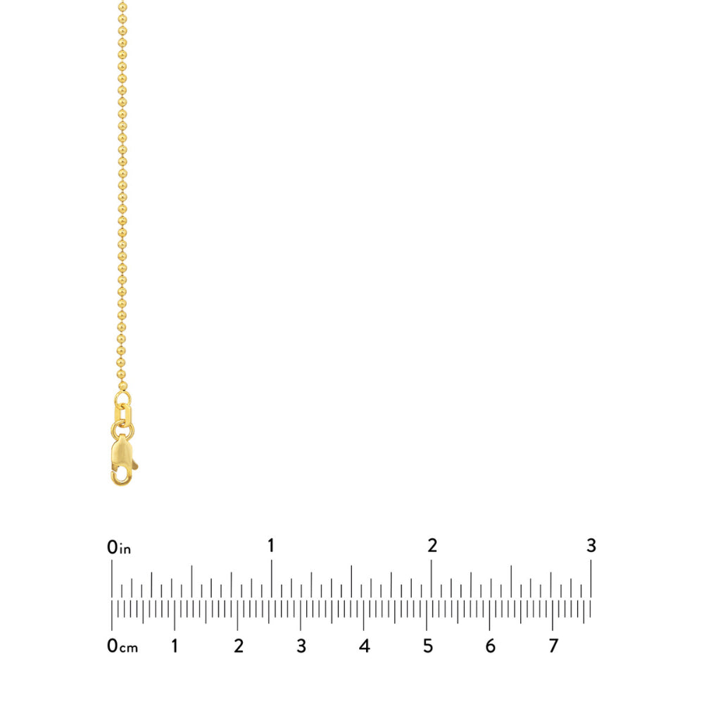 18-Inch 14k Yellow Gold Beaded Chain Necklace - A Timeless Jewelry Piece