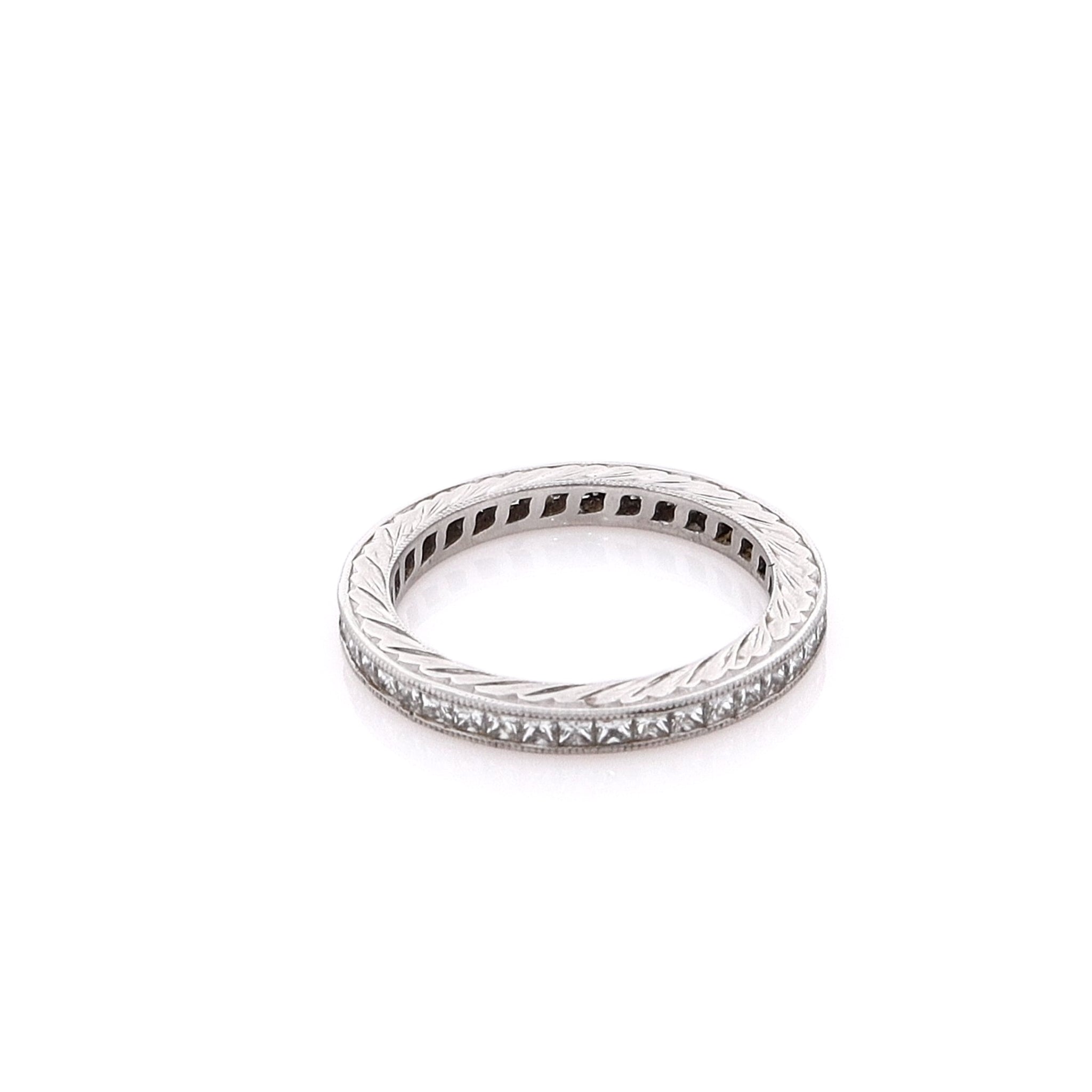 Tacori Estate Platinum Princess Cut Diamond Eternity Wedding Band for Brides