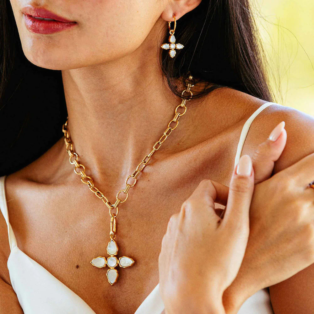 Aurora Reversible Pendant by Capucine De Wulf - Abalone and Mother of Pearl Jewelry Piece