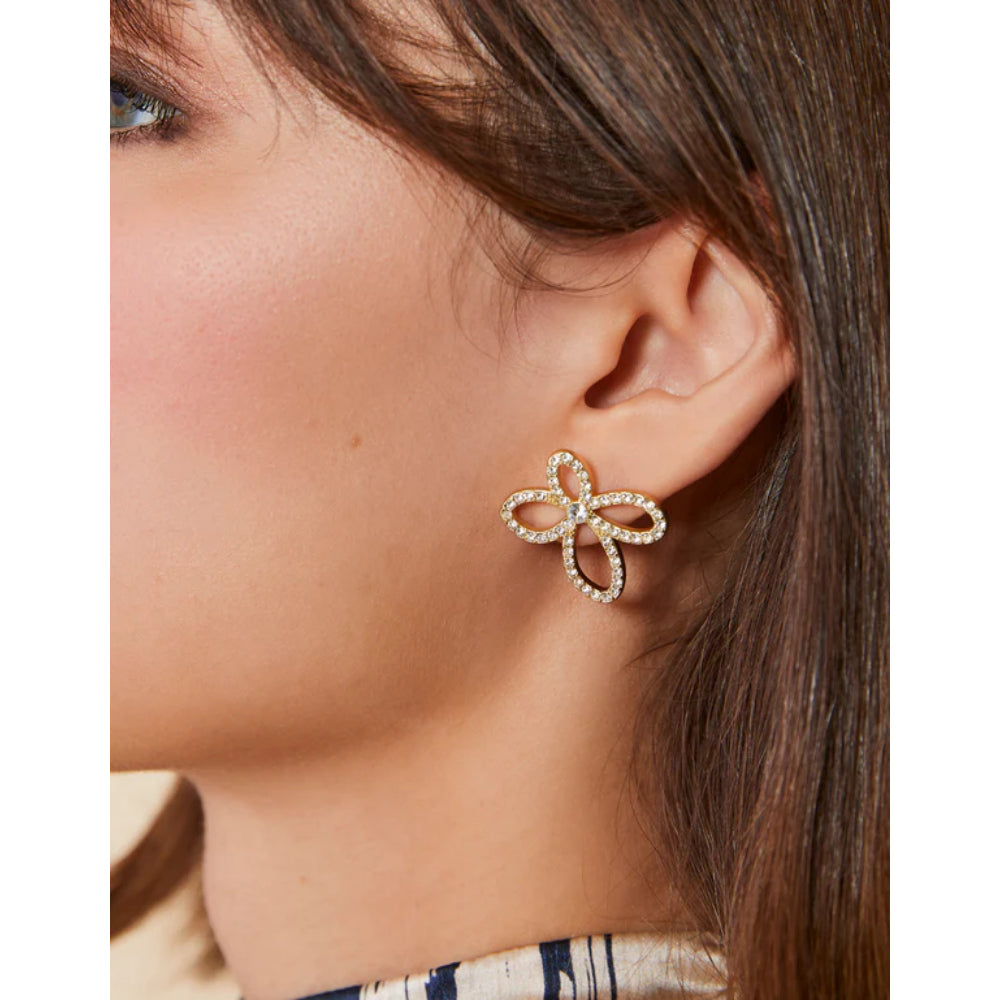 Gorgeous Spartina Louise Flower - Style Crystal Stud Earrings for Various Occasions