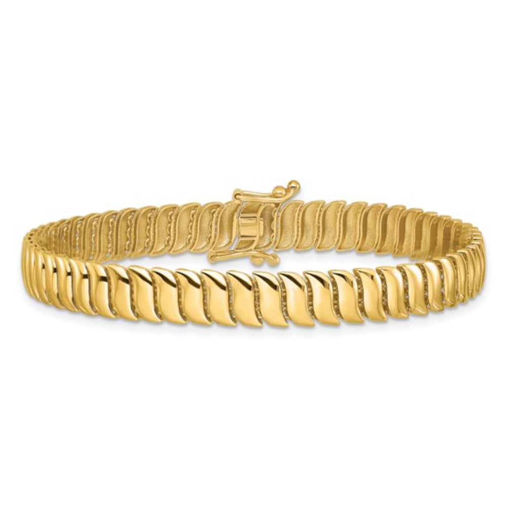 Stylish 14k Gold Fancy Link Bracelet for Women and Men