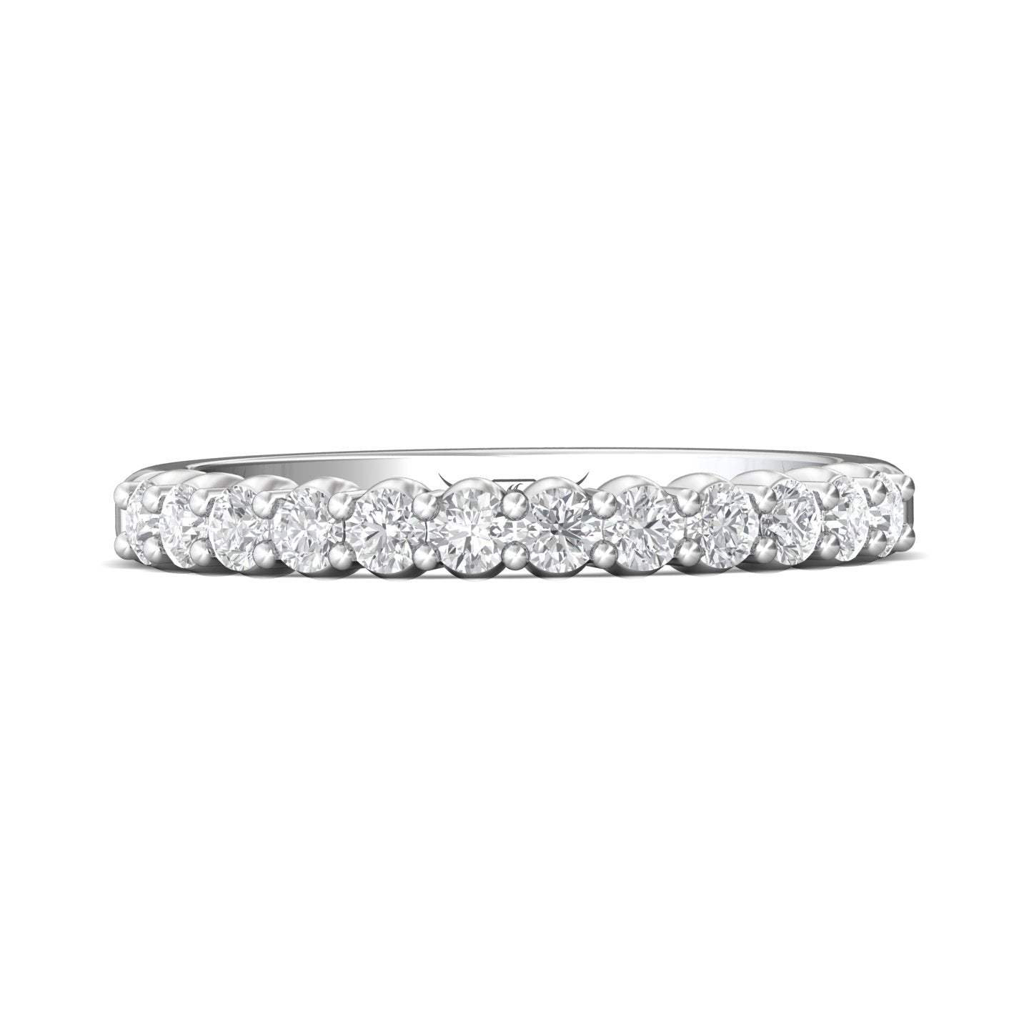 14k White Gold FlyerFit Shared Prong Wedding Band with 0.54ct Diamonds