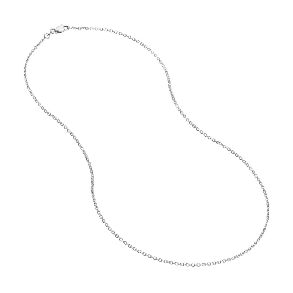 Sparkling 14k White Gold 1.5mm Diamond - Cut Cable Chain