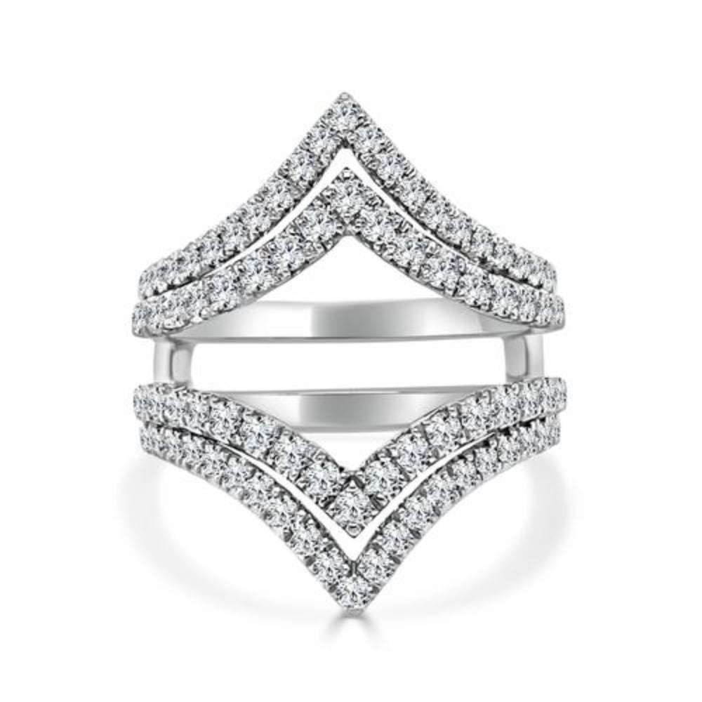 14k Gold Double V Contour Insert Band for Jewelry Lovers