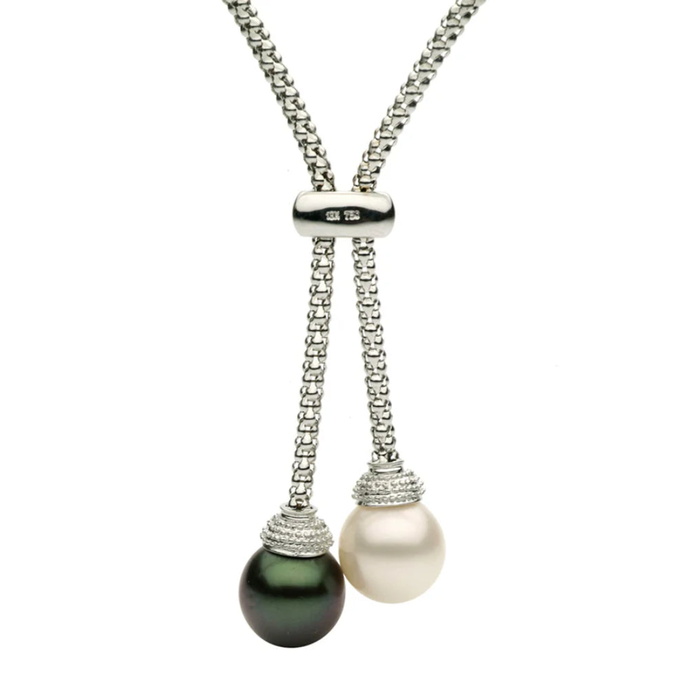 18k Gold South Sea and Tahitian Pearl Luxury Lariat Necklace for Women