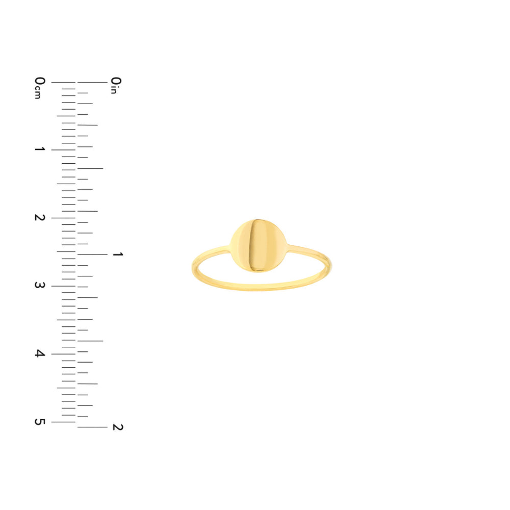 Engravable 14k Yellow Gold Disc Wire Ring for Stacking