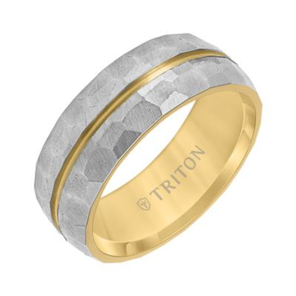 8mm Men's Titanium and Gold Blend Wedding Band