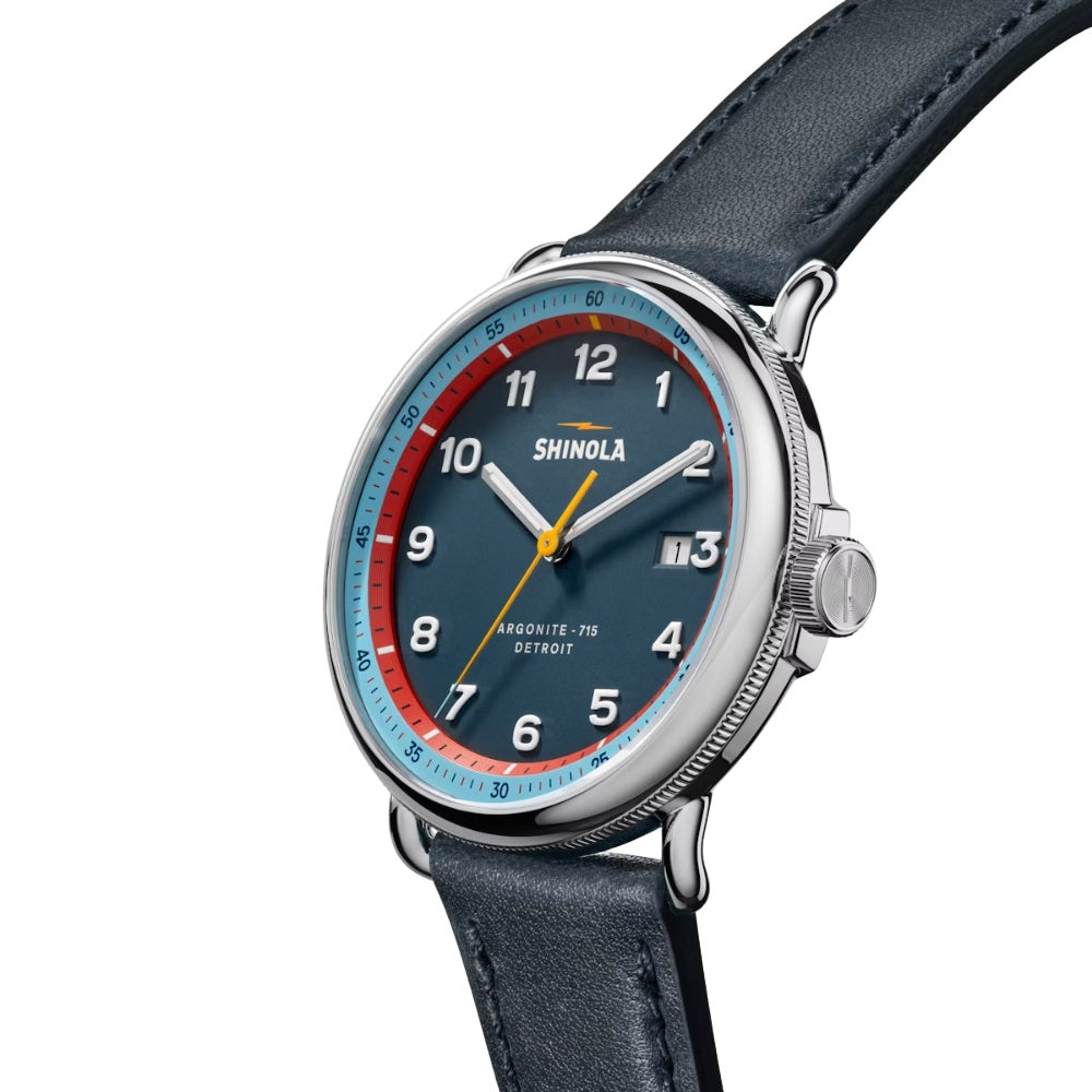 Shinola Canfield C56 43mm Quartz Watch with Engravable Caseback