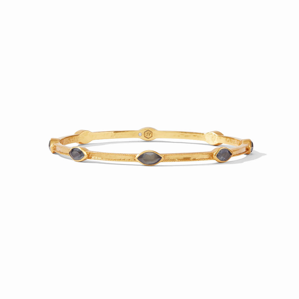 Julie Vos Glittering Marquise CZ Monaco Hinge Bangle in 24K Gold Plate