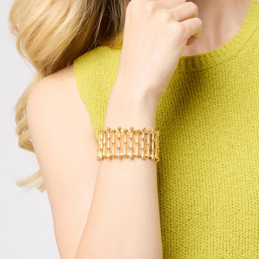 Julie Vos 24K Gold Plated Airy Bamboo Cuff with Hallmark