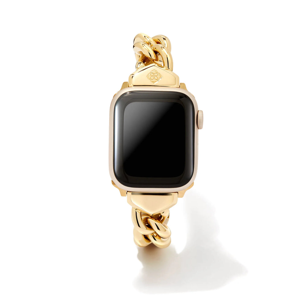 Kendra Scott Gold Tone Stainless Steel Whitley Chain Watch Band - S/M for Apple & Samsung
