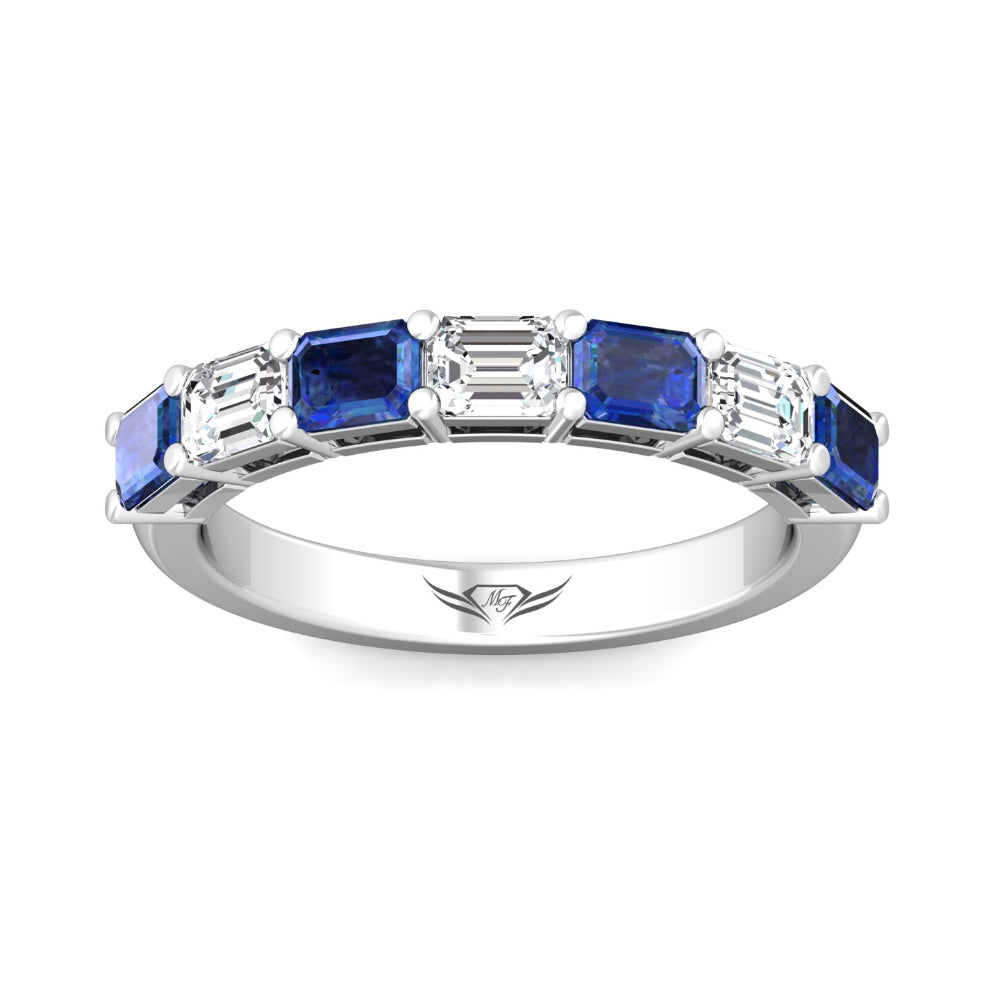 14k Gold Martin Flyer Band with Stunning Sapphires and Diamonds