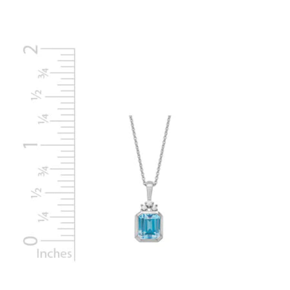 Gorgeous 14k Gold Blue Topaz Pendant Necklace for Women's Night Out