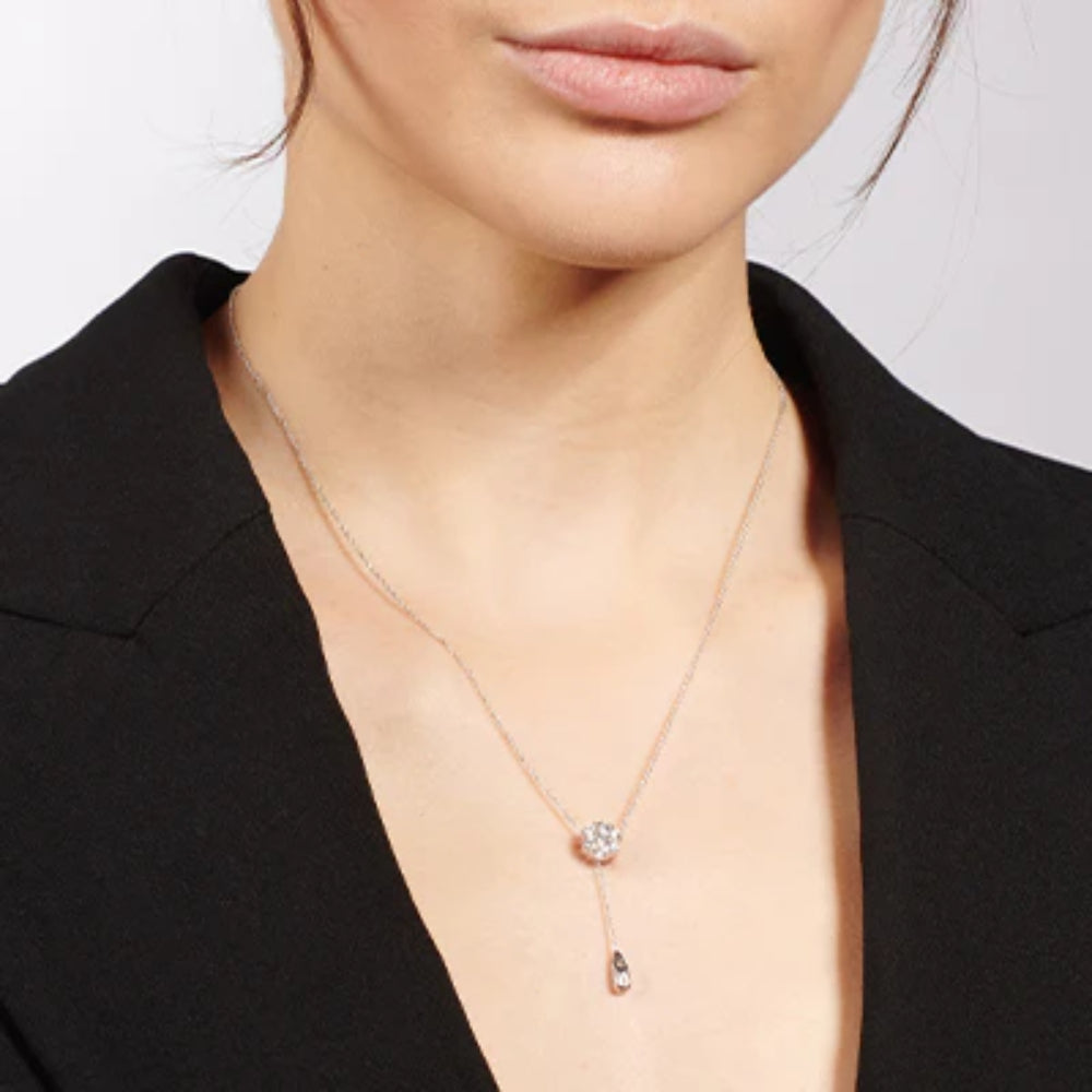 Simon G.'s 18k White Gold Cluster of 7 Round Diamond Pendant Necklace