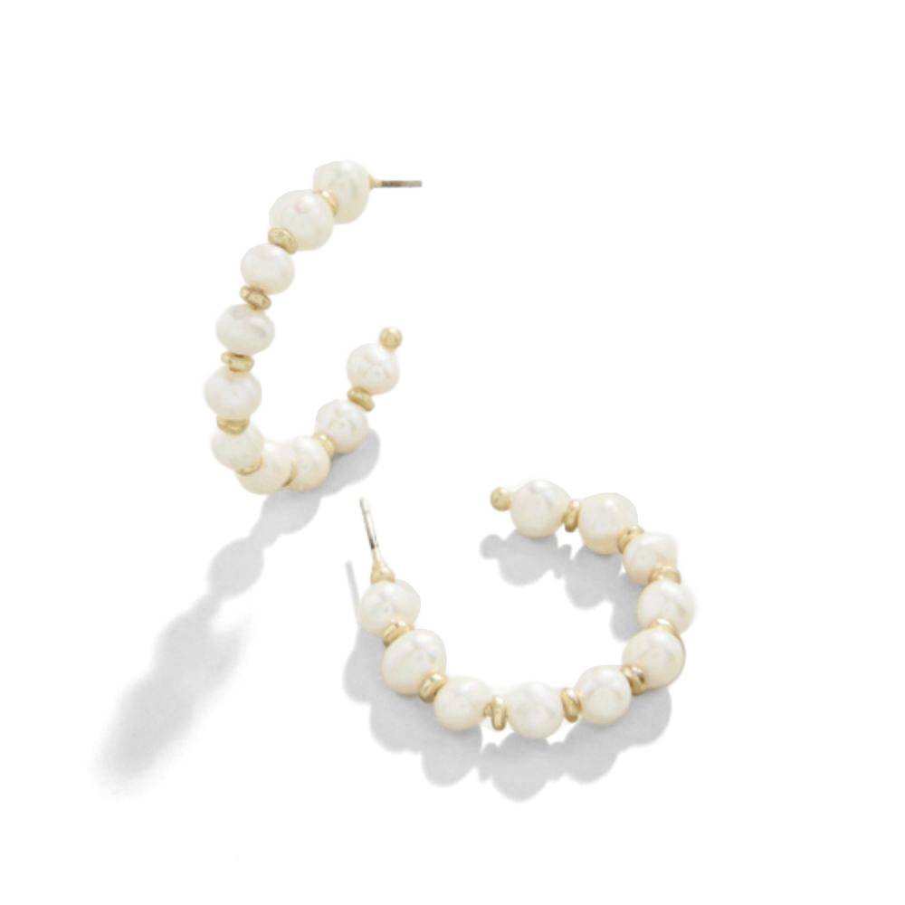 Spartina Pearl-Embellished Annabelle Beaded Hoop Earrings
