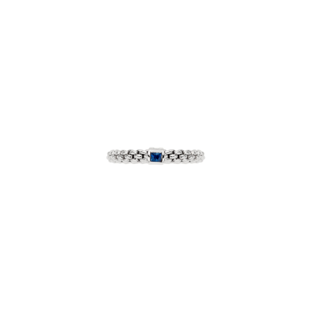 Fope 18k Medium Flex'it Ring with Bezel-set Blue Sapphire
