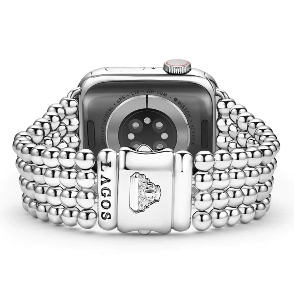 Lagos Stylish Stainless - Steel Infinite Caviar Beaded Apple Watch Bracelet for 38 - 45mm Apple Watches