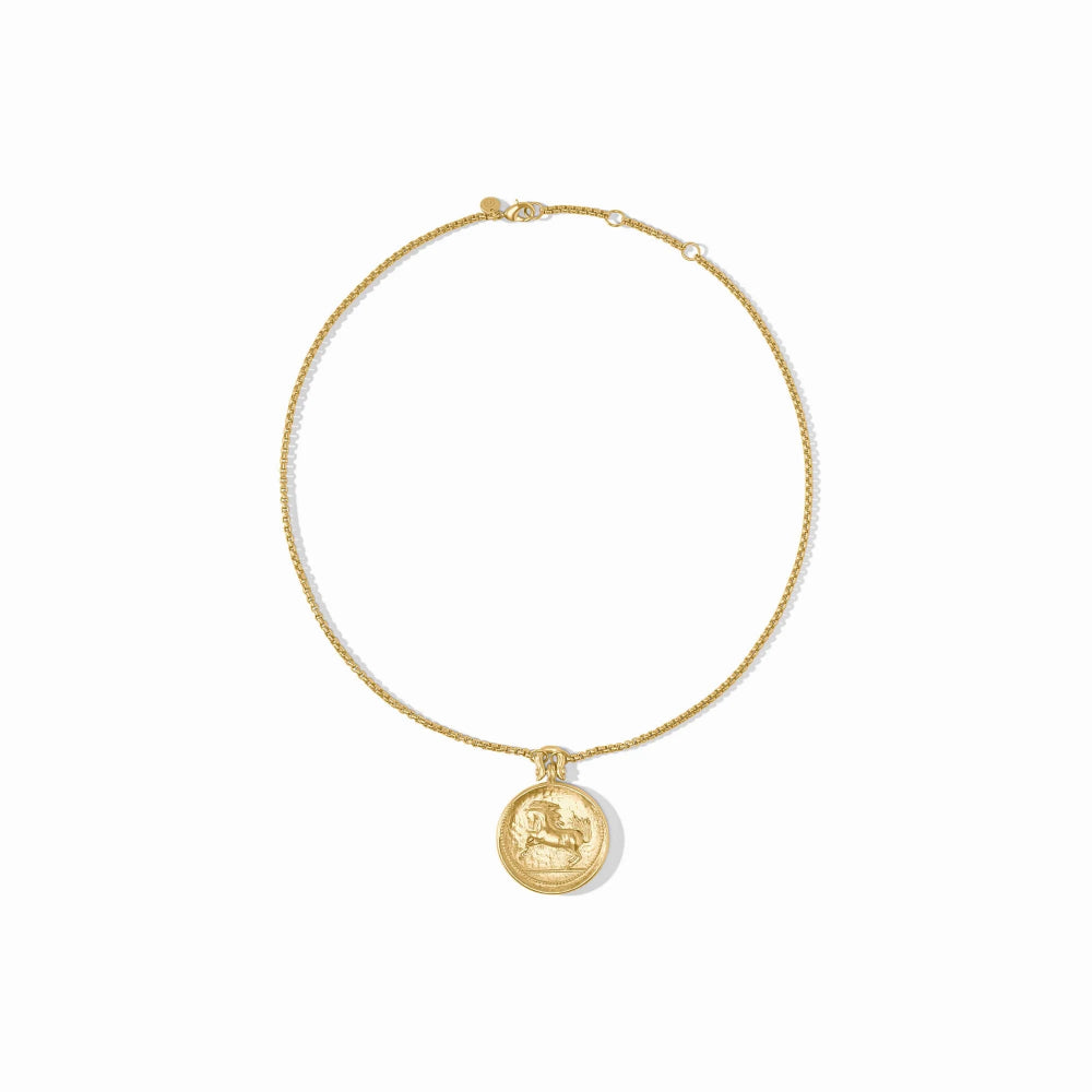Julie Vos Adjustable 24K Gold-Plated Saratoga Prancing Horse Necklace