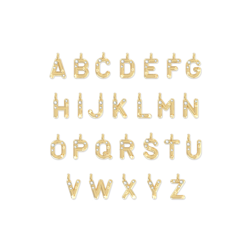 Kendra Scott White Crystal Short Gold Letter Pendant Necklace for Personalized Style
