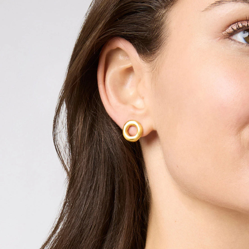 Julie Vos Wave-Inspired Circular Stud Earrings