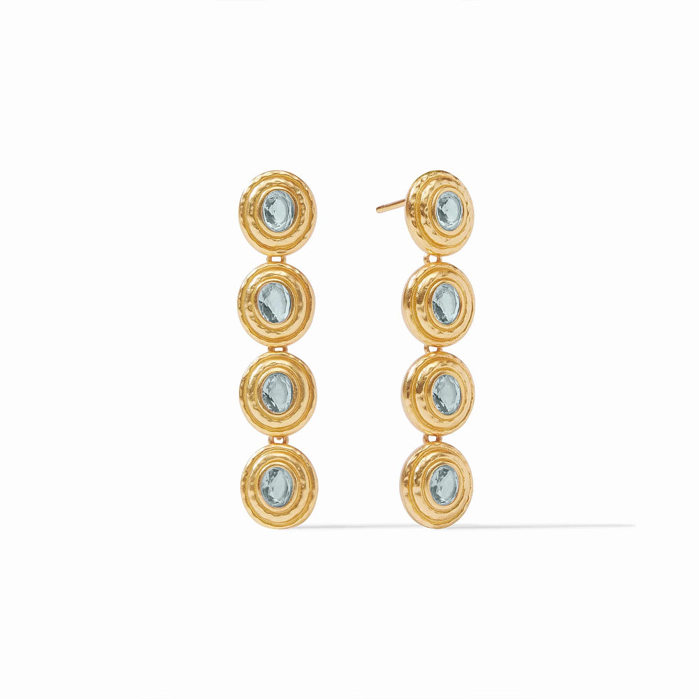 Julie Vos Tudor-Style Tiered Earrings with Oval Rose Cut Gemstones
