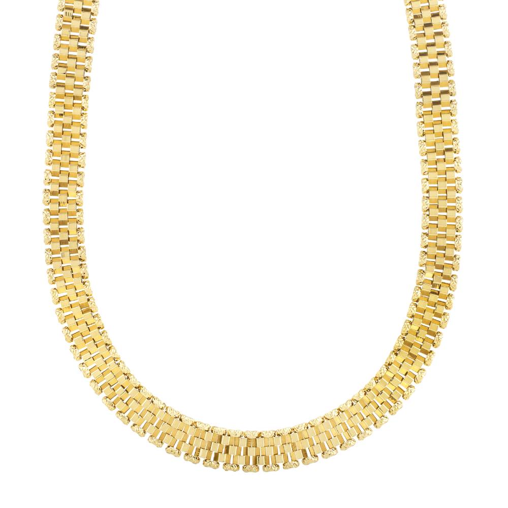 18-Inch 14k Yellow Gold Polished Panther Link Chain Necklace