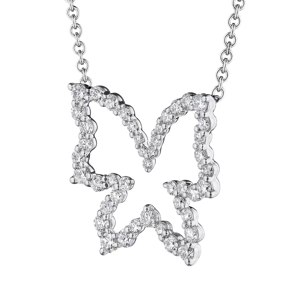 Verragio Stunning 18k Gold and Diamond Butterfly Pendant