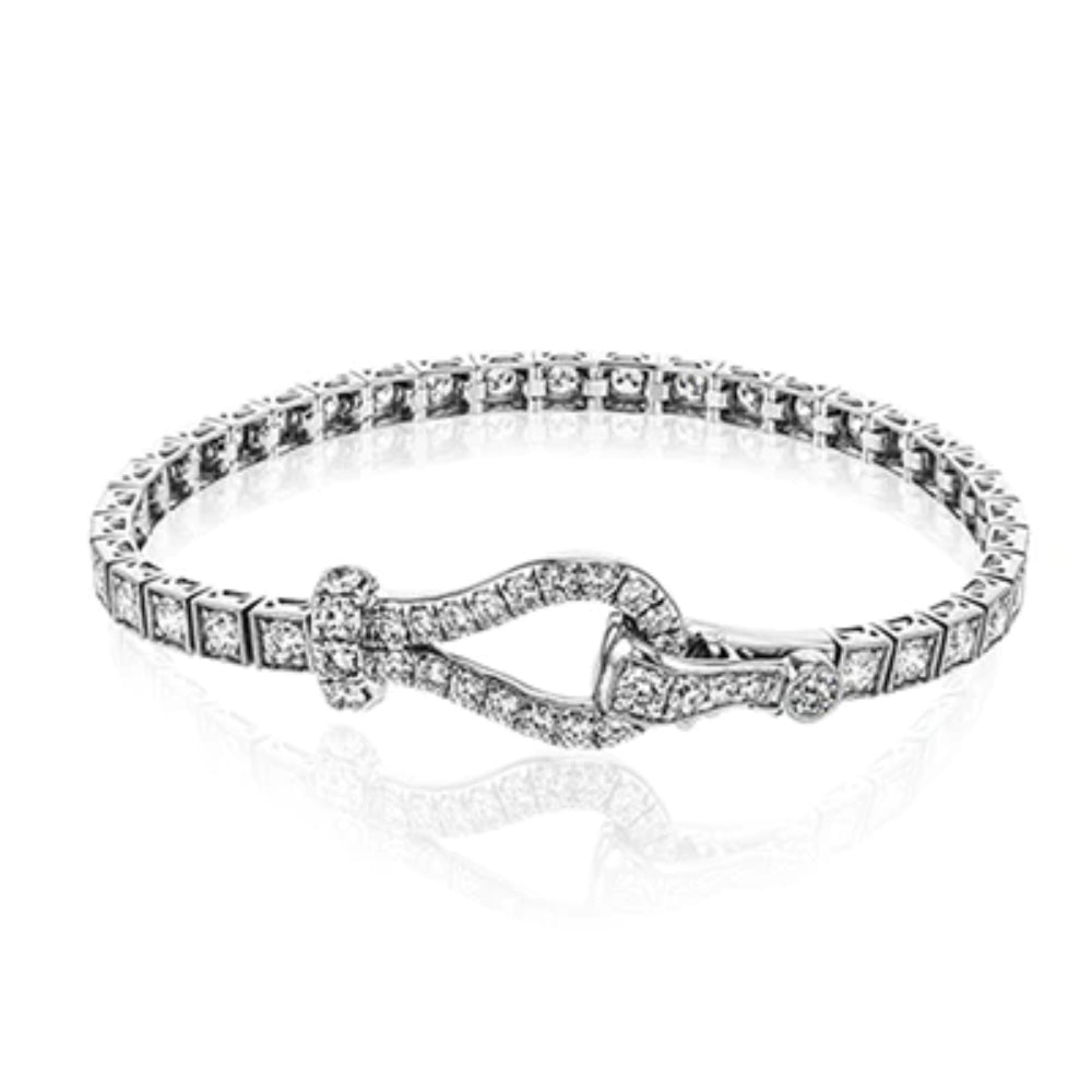 Simon G. Exquisite 18k Gold Diamond-Embellished Buckle Bracelet