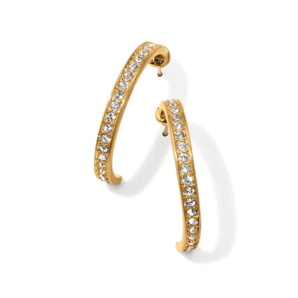 Gold Plated Medium Brighton Meridian Zenith Hoop Earrings for Sparkling Look