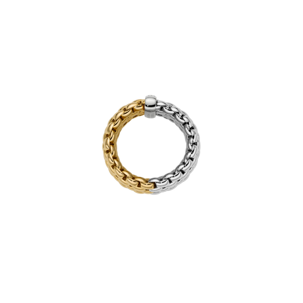 Fope Essentials Collection 18k Gold Two-Tone Mesh Style Finger Ring