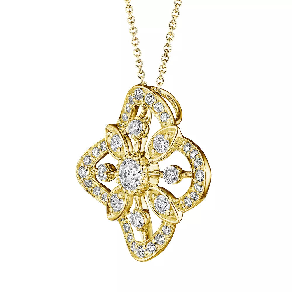 Verragio 18k Gold Fiore-Style Diamond Pendant Necklace for Daily Wear