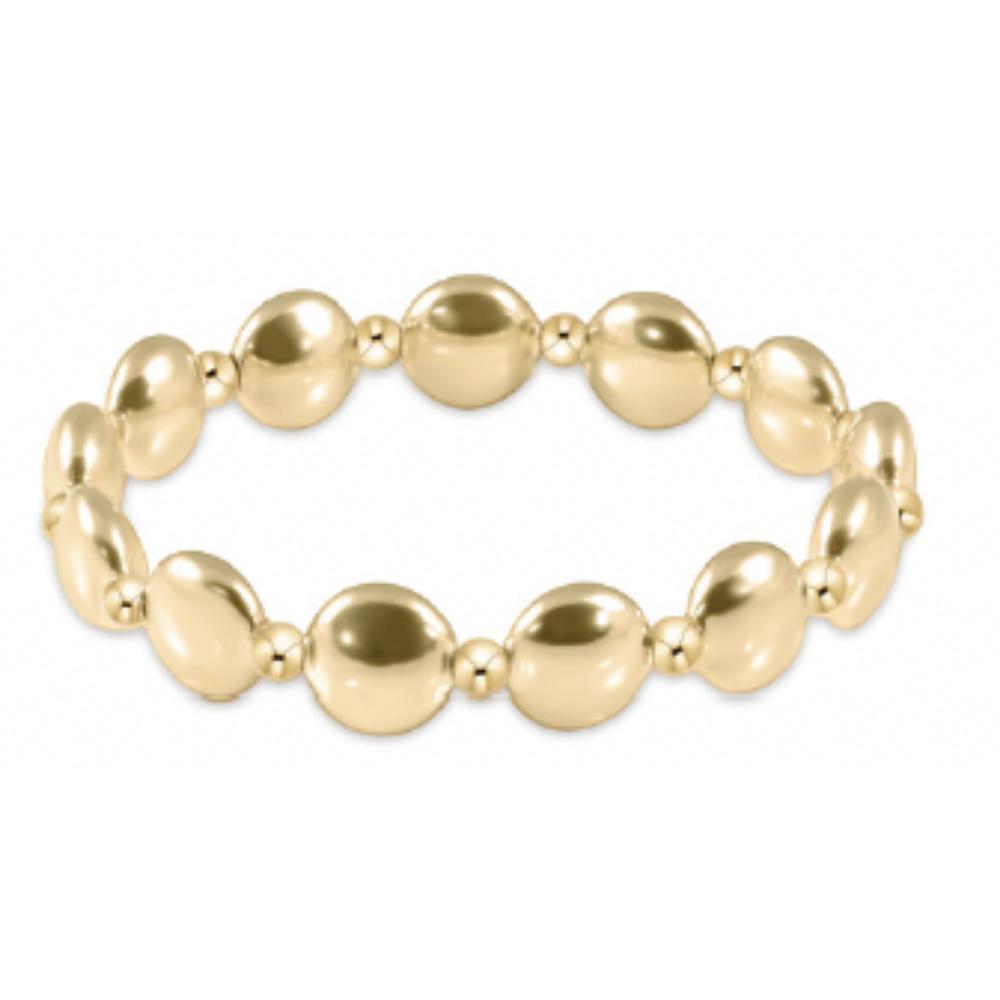 10mm 14kt Gold-Filled Enewton Bead Bracelet with Honest Grateful Pattern, 6.25'