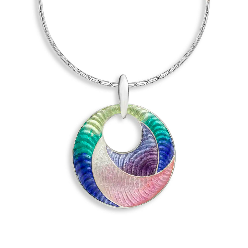 Nicole Barr Multi Strand Stainless Steel Pink Rio Circular Fashion Necklace