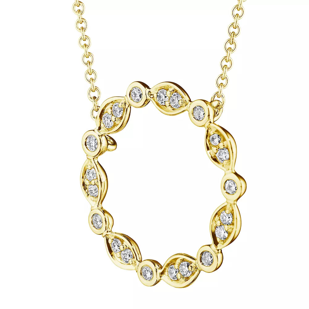Verragio 18k Gold Diamond Circle Pendant with Nobility Design
