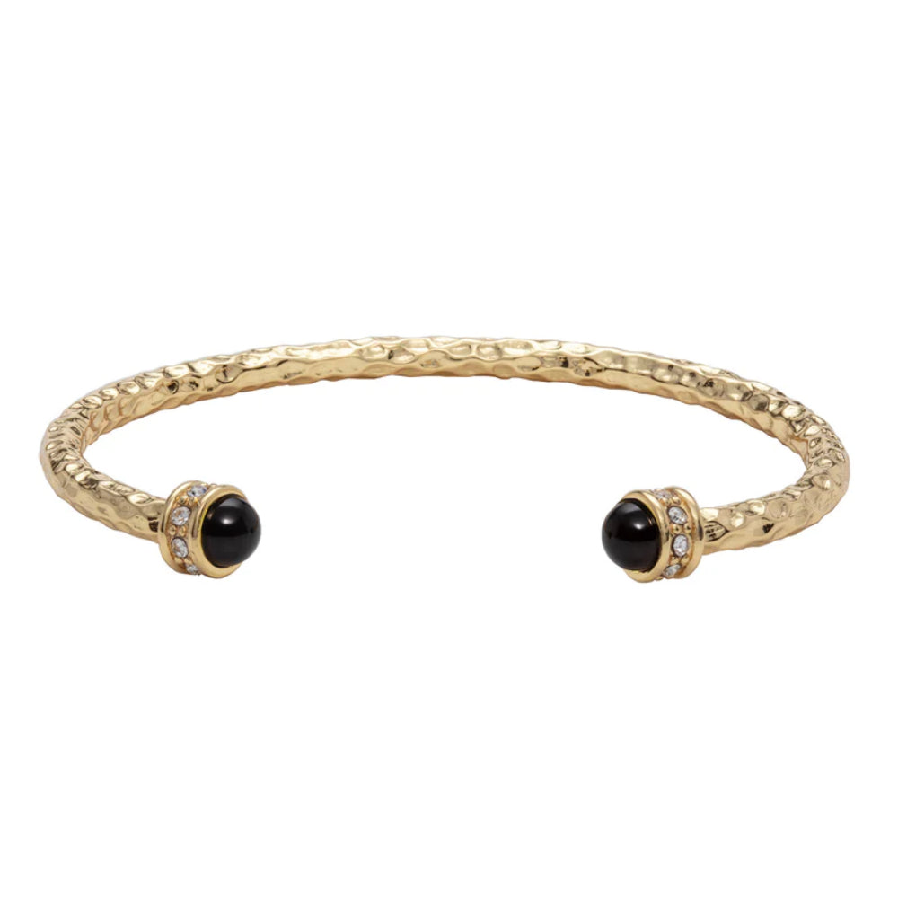 18ct Gold Plated Premium Brass Halcyon Days Hammered Torque Bangle