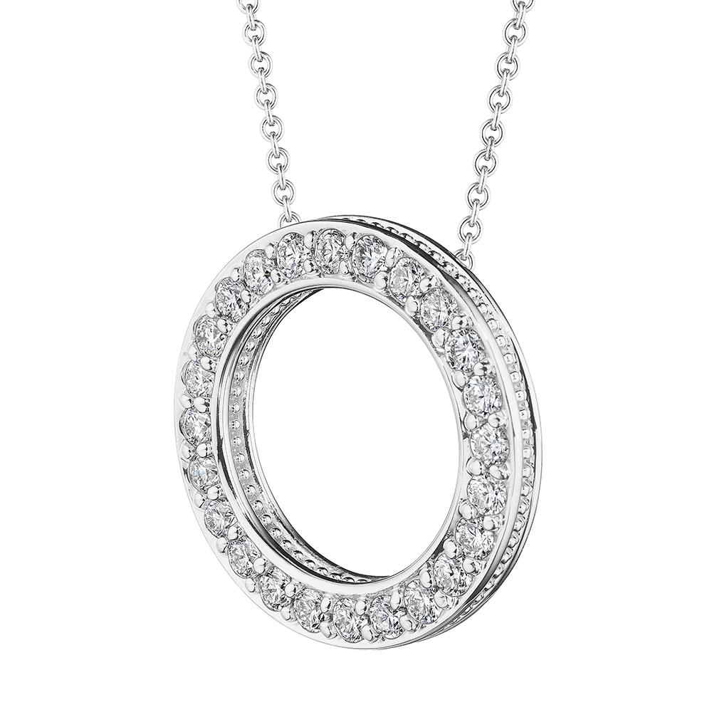 Verragio 18k Gold Diamond Circular Pendant Necklace for Exquisite Jewelry Lovers