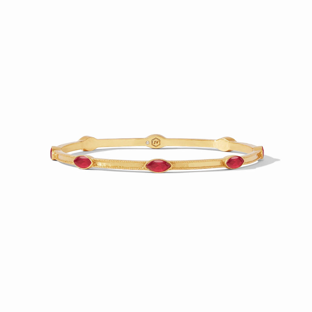 Julie Vos Glittering Marquise CZ Monaco Hinge Bangle in 24K Gold Plate