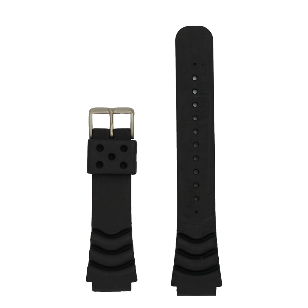 Black Men's Wristwatch Band Made of Polyurethane for Divers