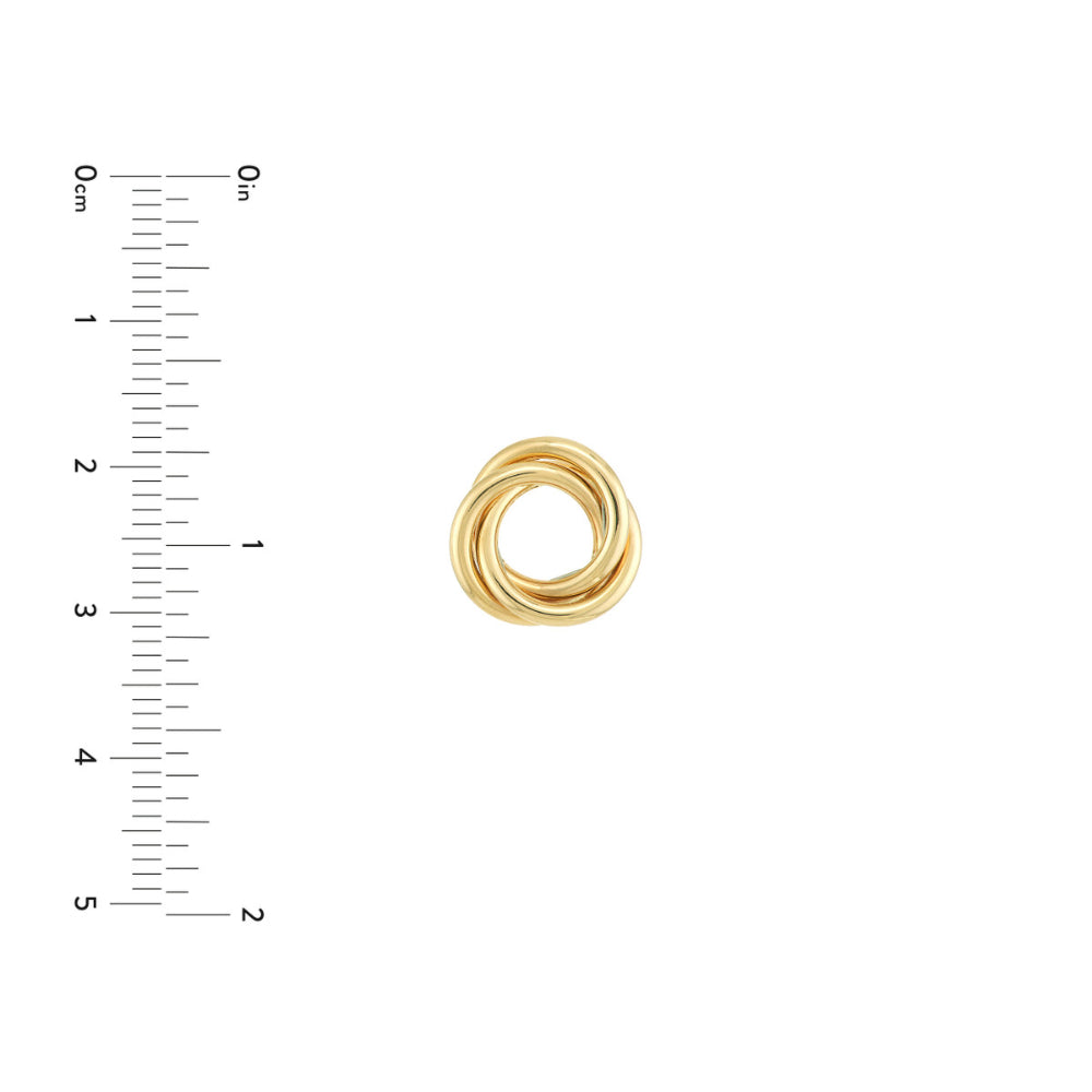 Exquisite 14k Gold Open Stud Earrings in the Shape of a Love Knot for Expressing Love