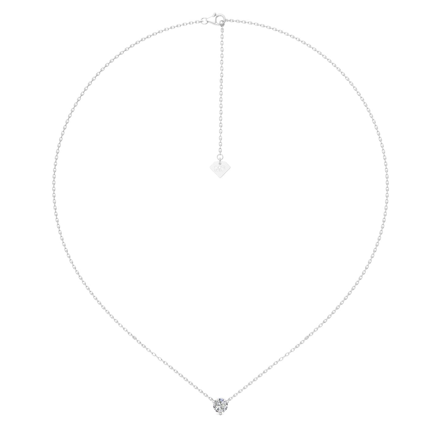 Smyth Diamond Classics Exquisite 14k Gold Single Round Diamond Solitaire Necklace Pendant