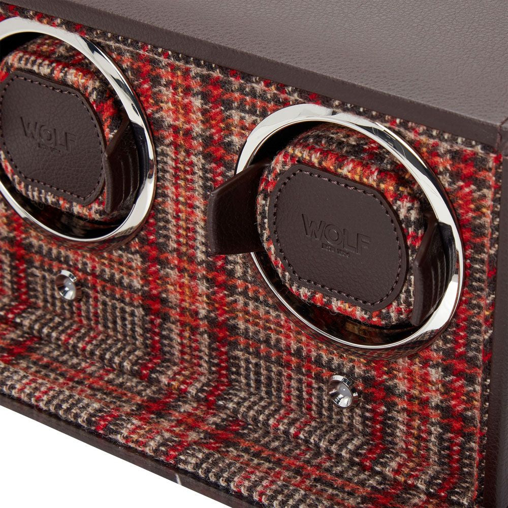 Wolf Designs WM Brown Premium Double Watch Winder for Men's Timepieces