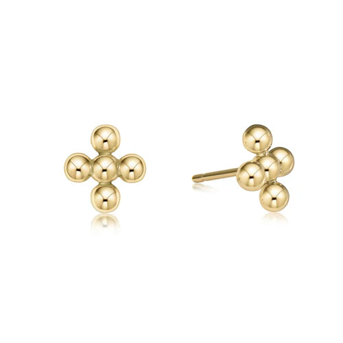 enewton 3mm Gold-Filled Classic Beaded Signature Cross Stud Earrings